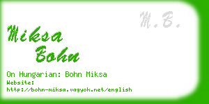 miksa bohn business card